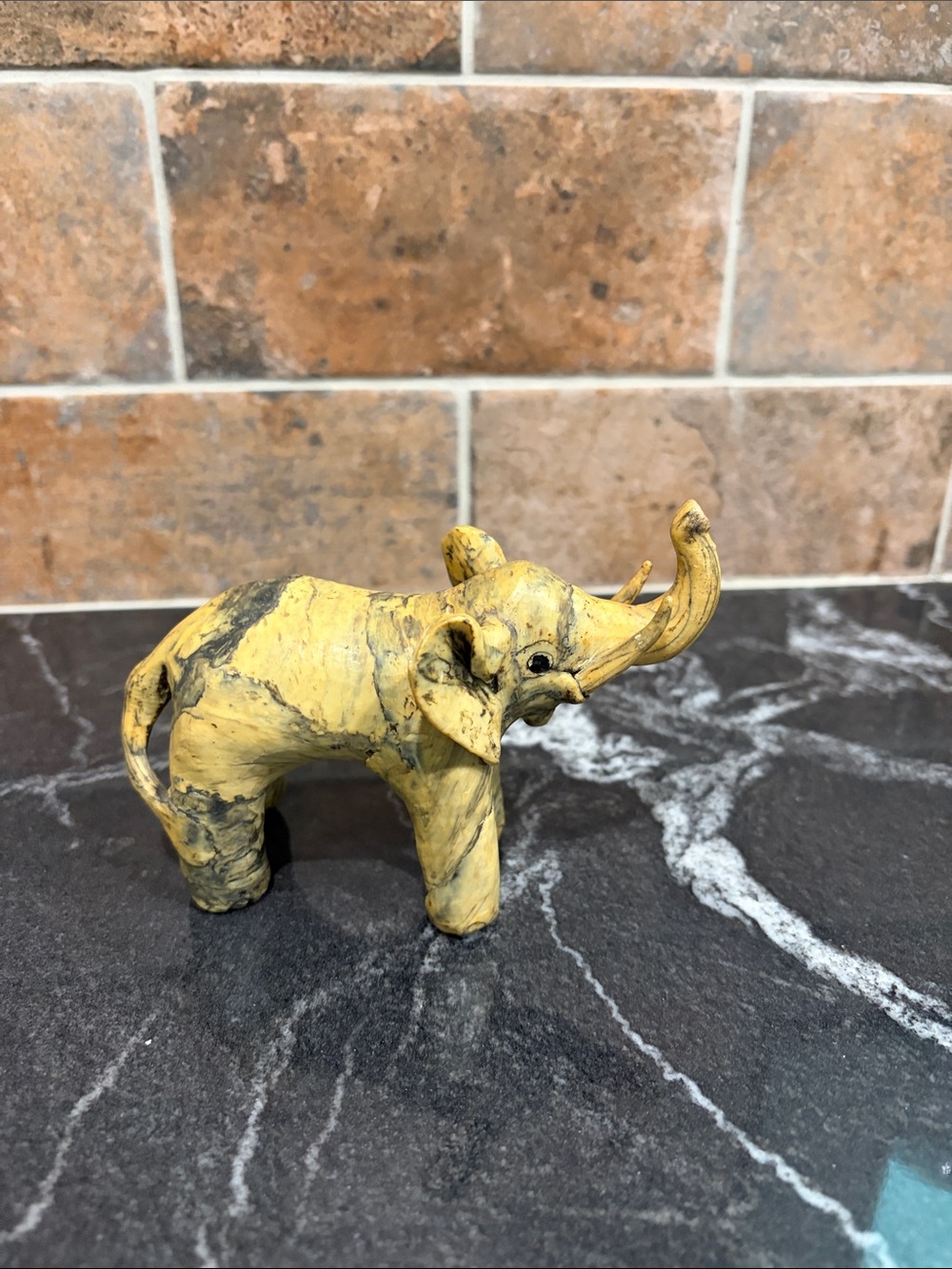 Vintage Crushed Oyster Shell Elephant